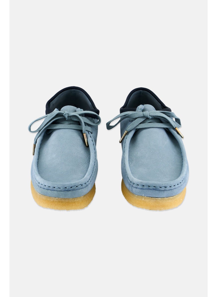 Men Standard Wallabee Lace Up Casual Shoes, Sage Blue