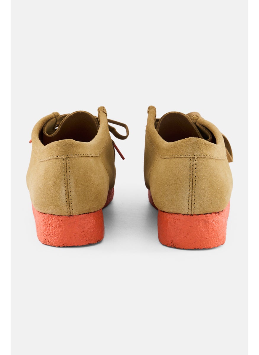 Men Standard Fit Wallabee Lace Up Casual Shoes, Tan