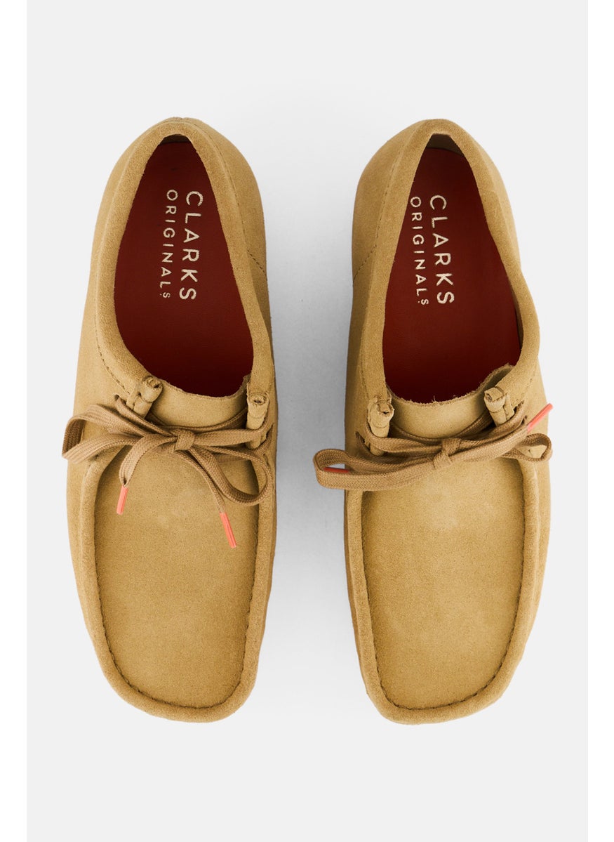 Men Standard Fit Wallabee Lace Up Casual Shoes, Tan