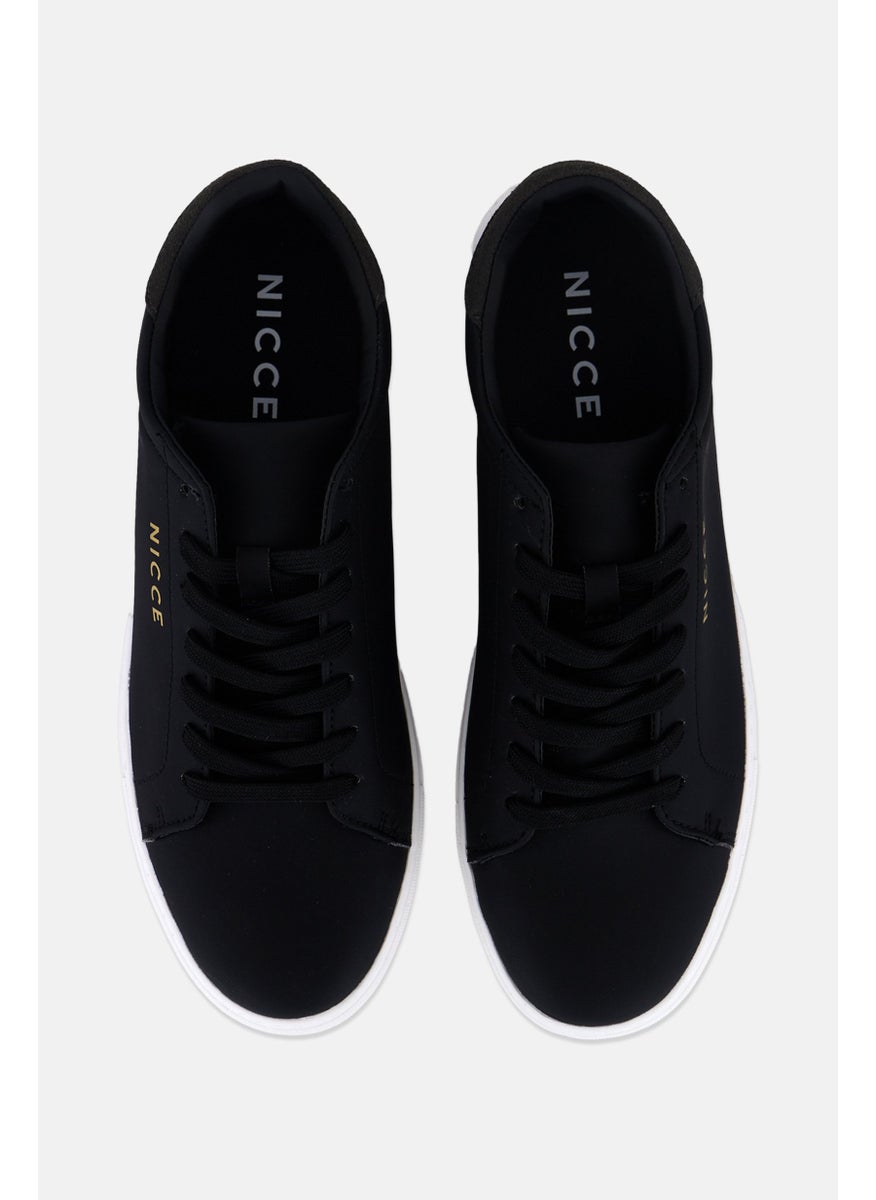 Men Sector Lace Up Casual Shoes, Black