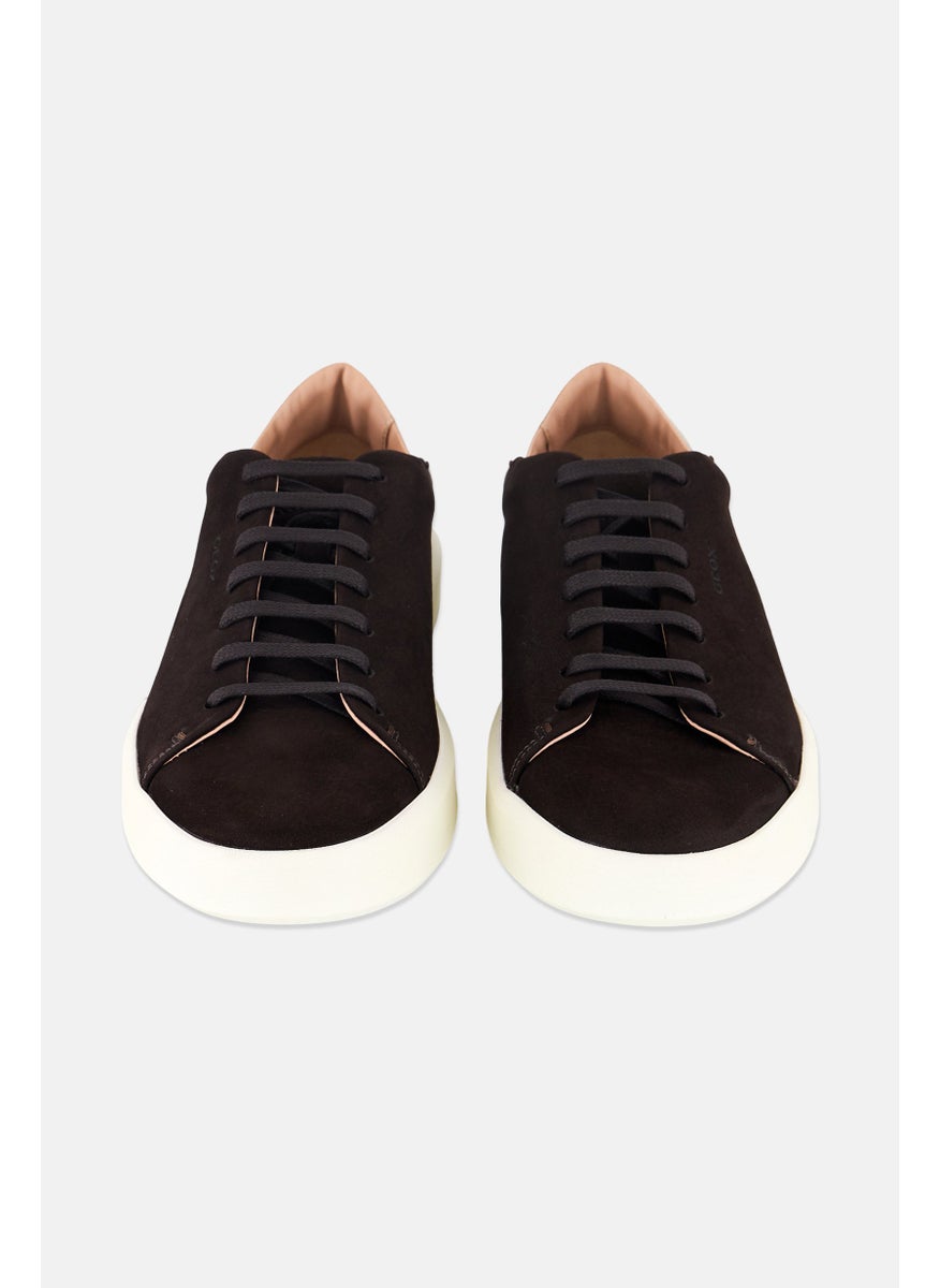 Men Lace Up Casual Shoes, Brown/White