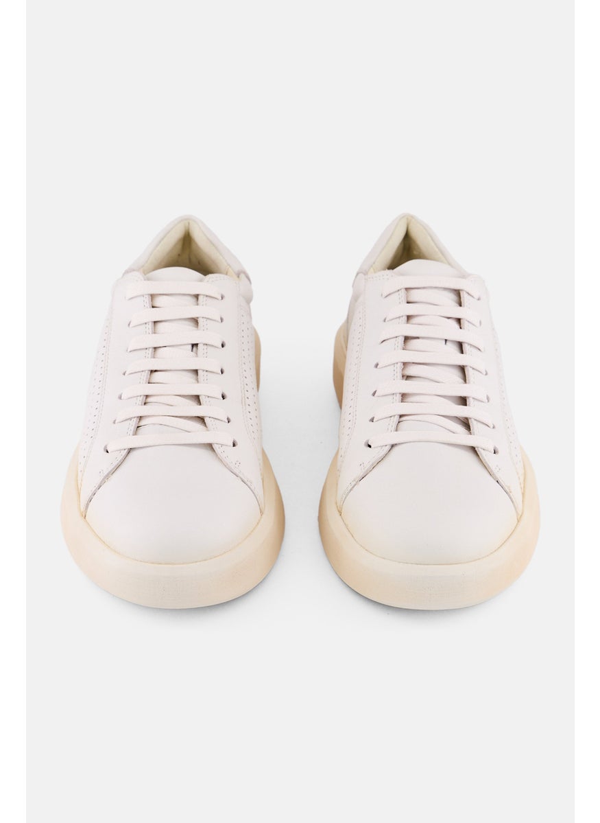 Men Lace Up Casual Shoes, White