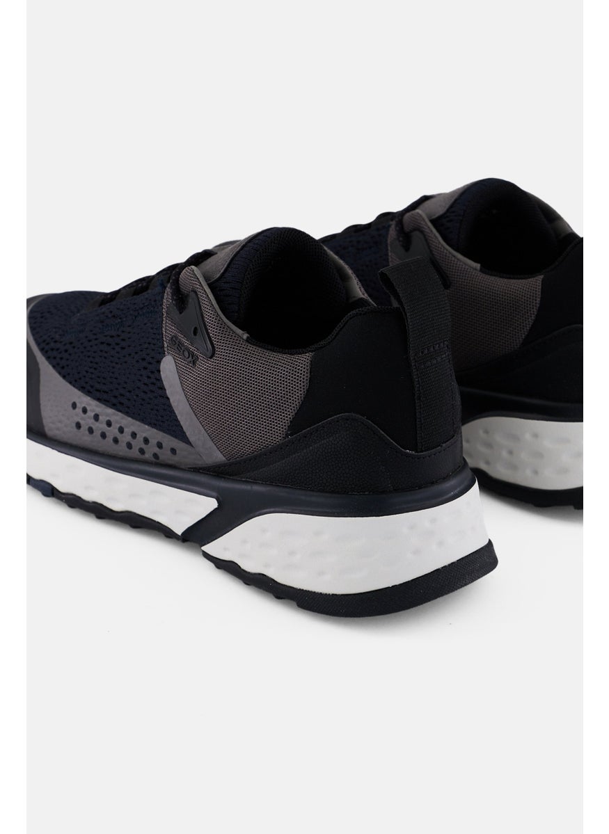 Men Lace Up Casual Shoes, Navy