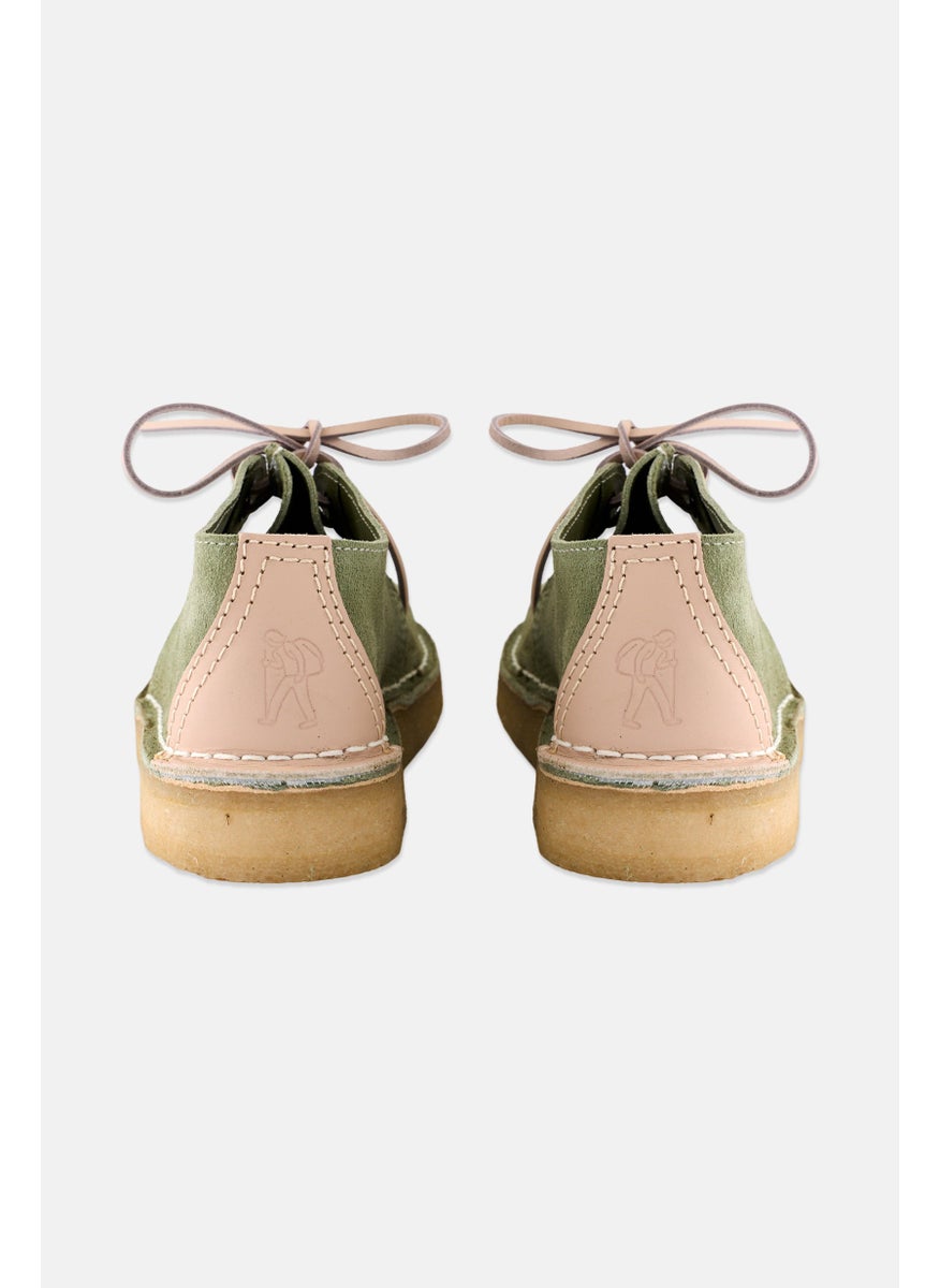 Men Desert Trek Lace Up Casual Shoes, Sage Green/Beige