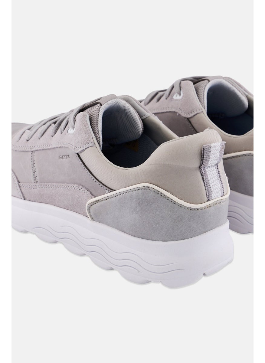 Men Lace Up Casual Shoes, Light Grey