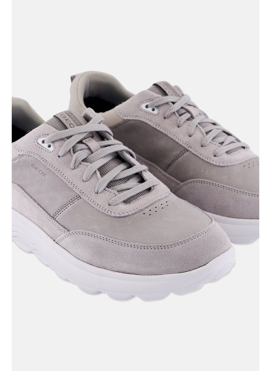 Men Lace Up Casual Shoes, Light Grey