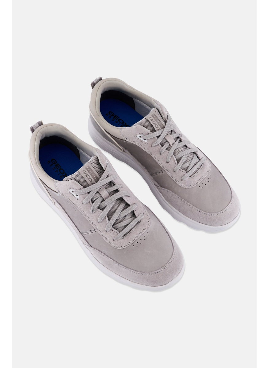 Men Lace Up Casual Shoes, Light Grey