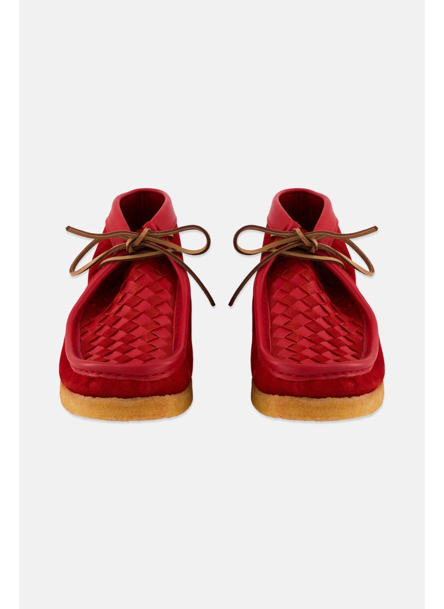 Men Standard Wallabee Boot Lace Up Casual Shoes, Red