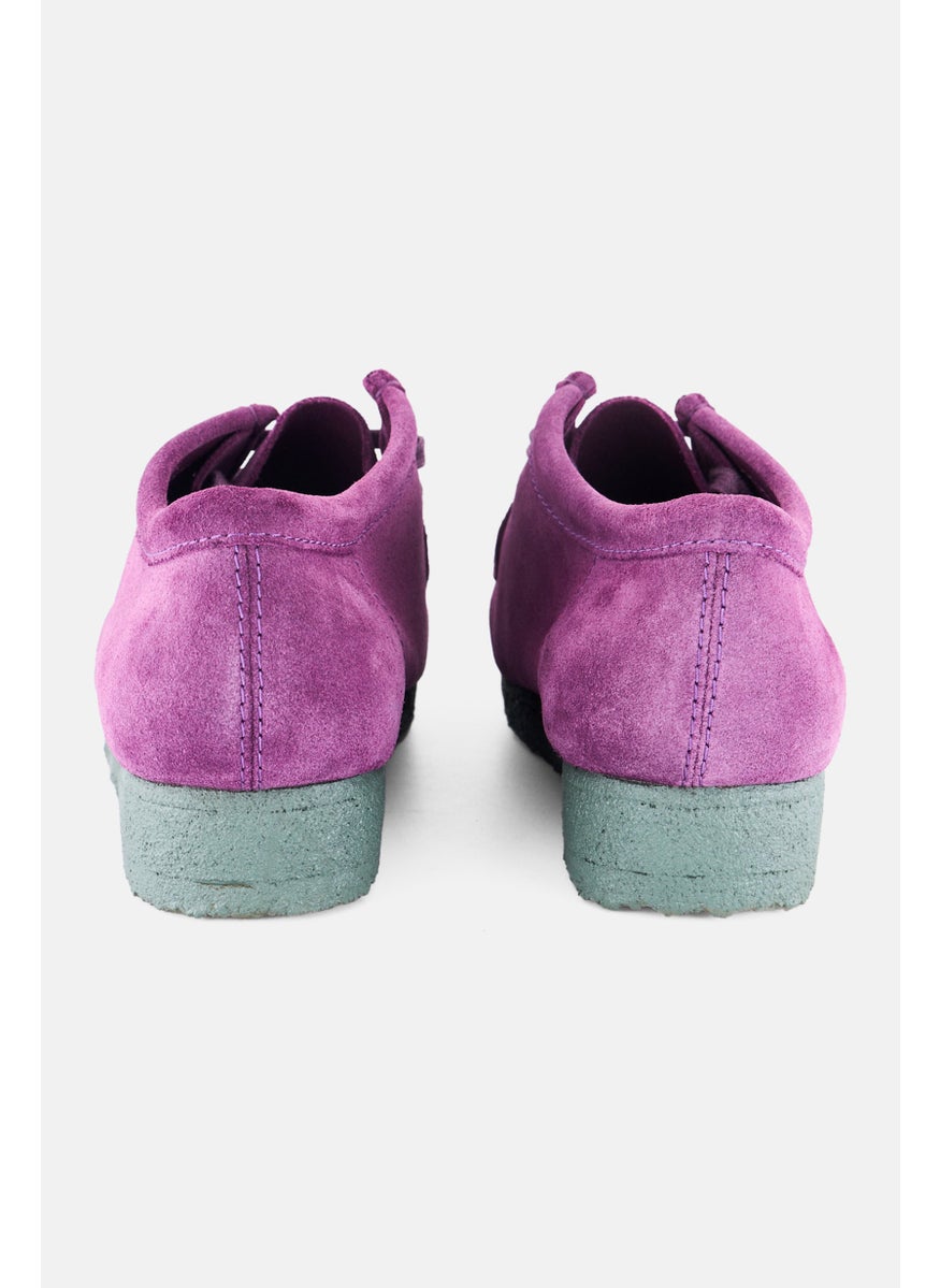 Men Stranded Wallabee Lace Up Casual Shoes, Purple
