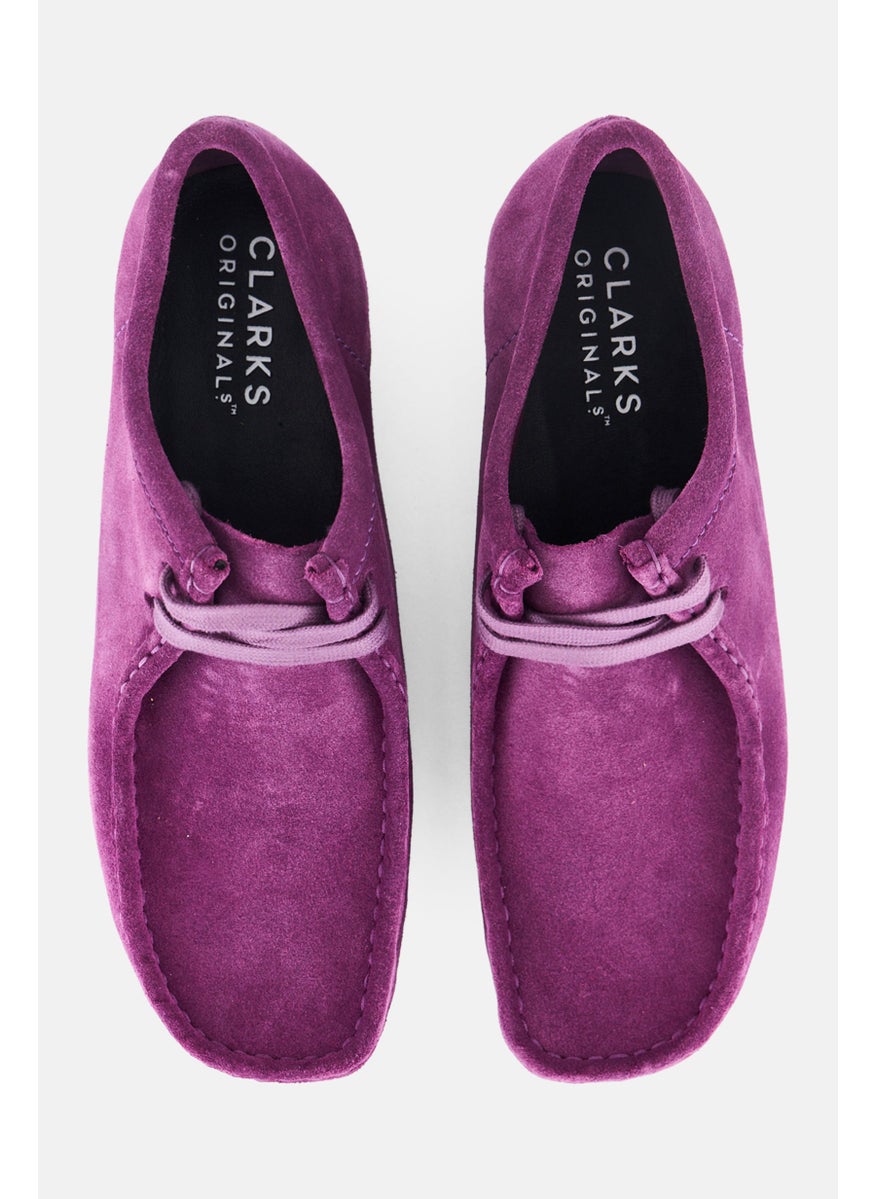 Men Stranded Wallabee Lace Up Casual Shoes, Purple
