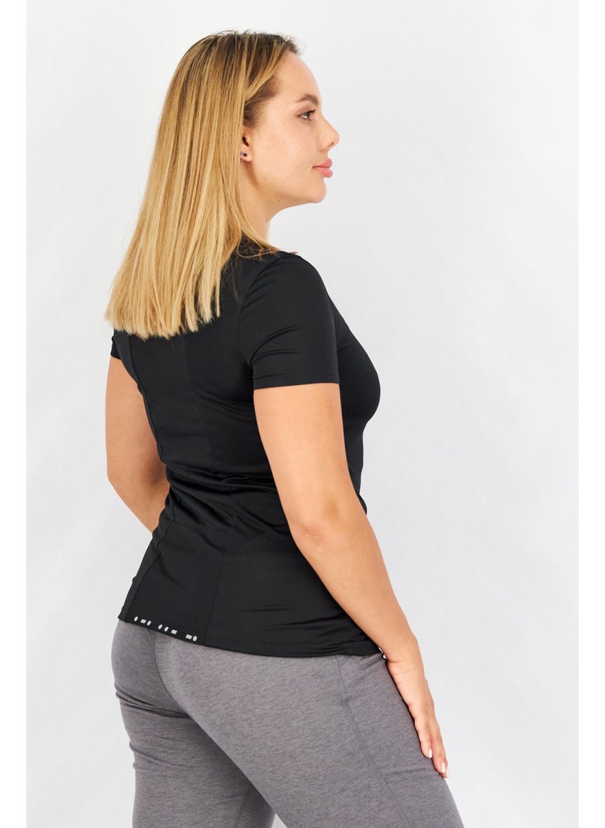 Women Sportswear Fit Brand Logo Training T-Shirt, Black