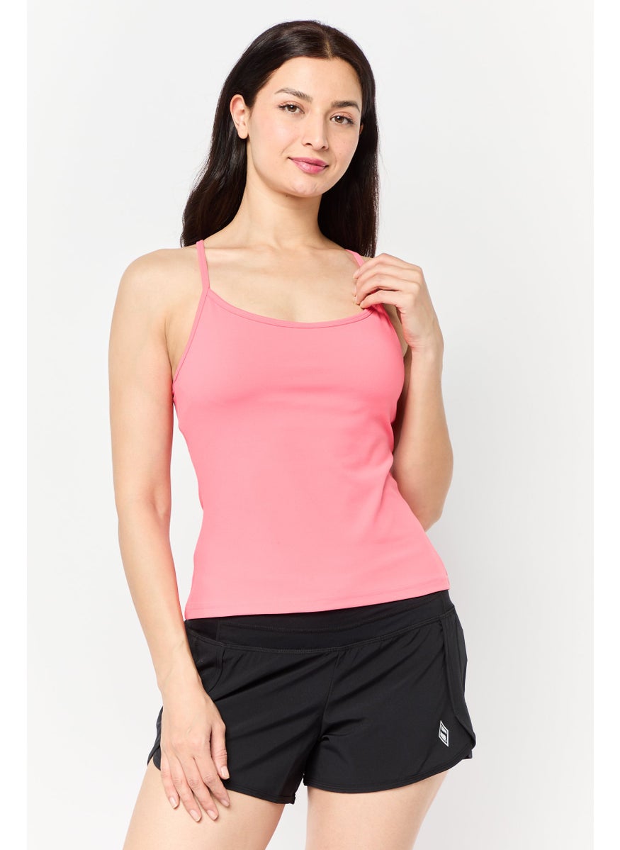 Women Sportswear Fit Sleeveless Training Top, Pink