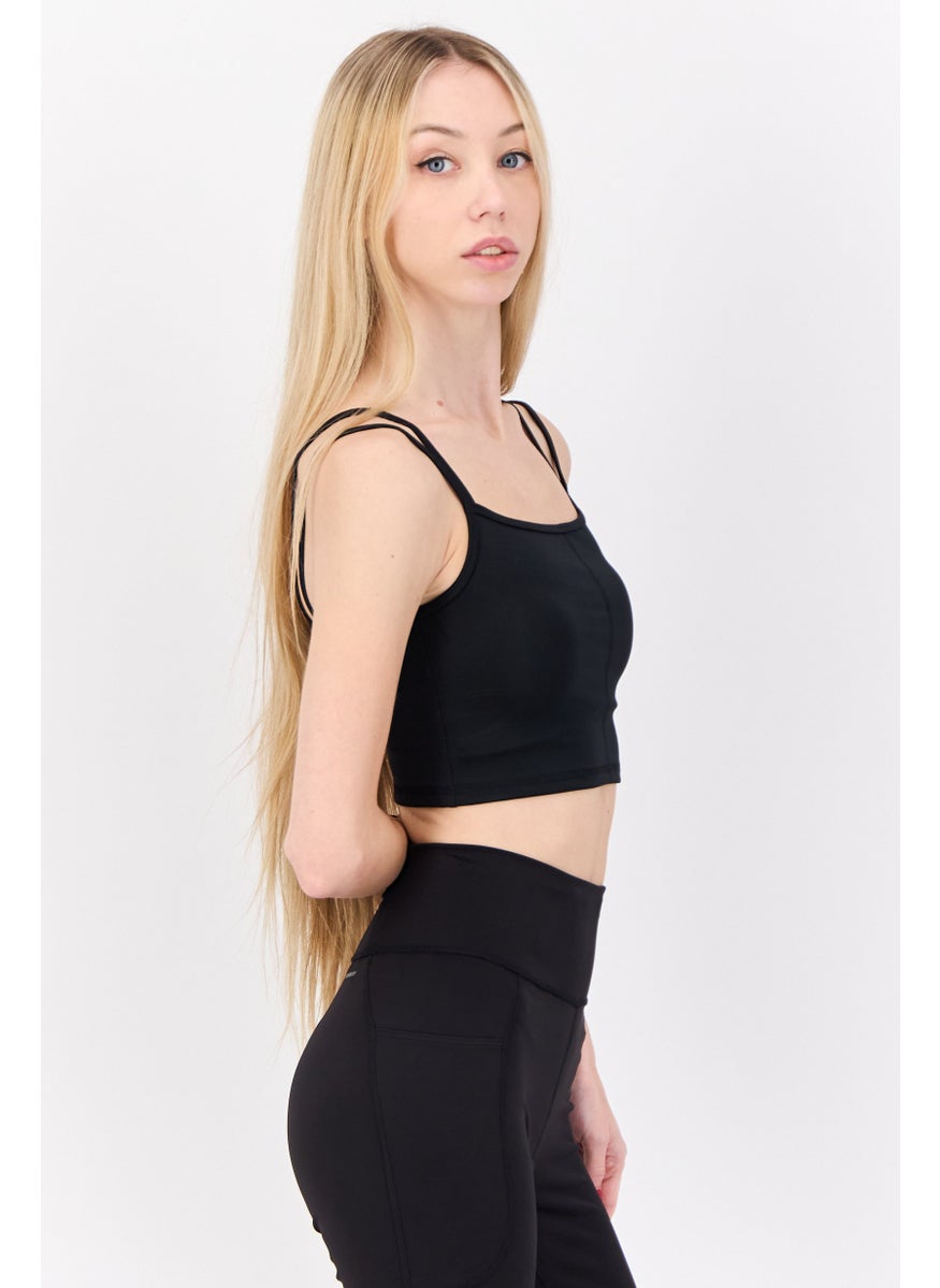Women Sportswear Fit Sleeveless Outdoor Tank Top, Black