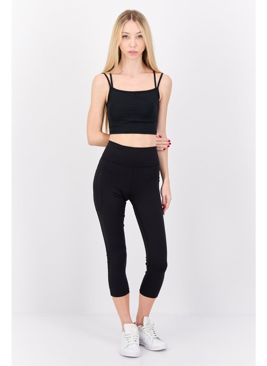 Women Sportswear Fit Sleeveless Outdoor Tank Top, Black