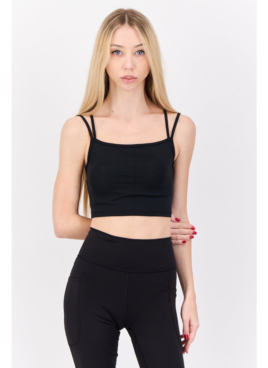 Women Sportswear Fit Sleeveless Outdoor Tank Top, Black