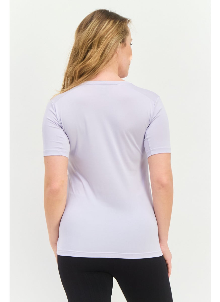 Women Sportswear Fit Short Sleeve Outdoor Top, Lavender