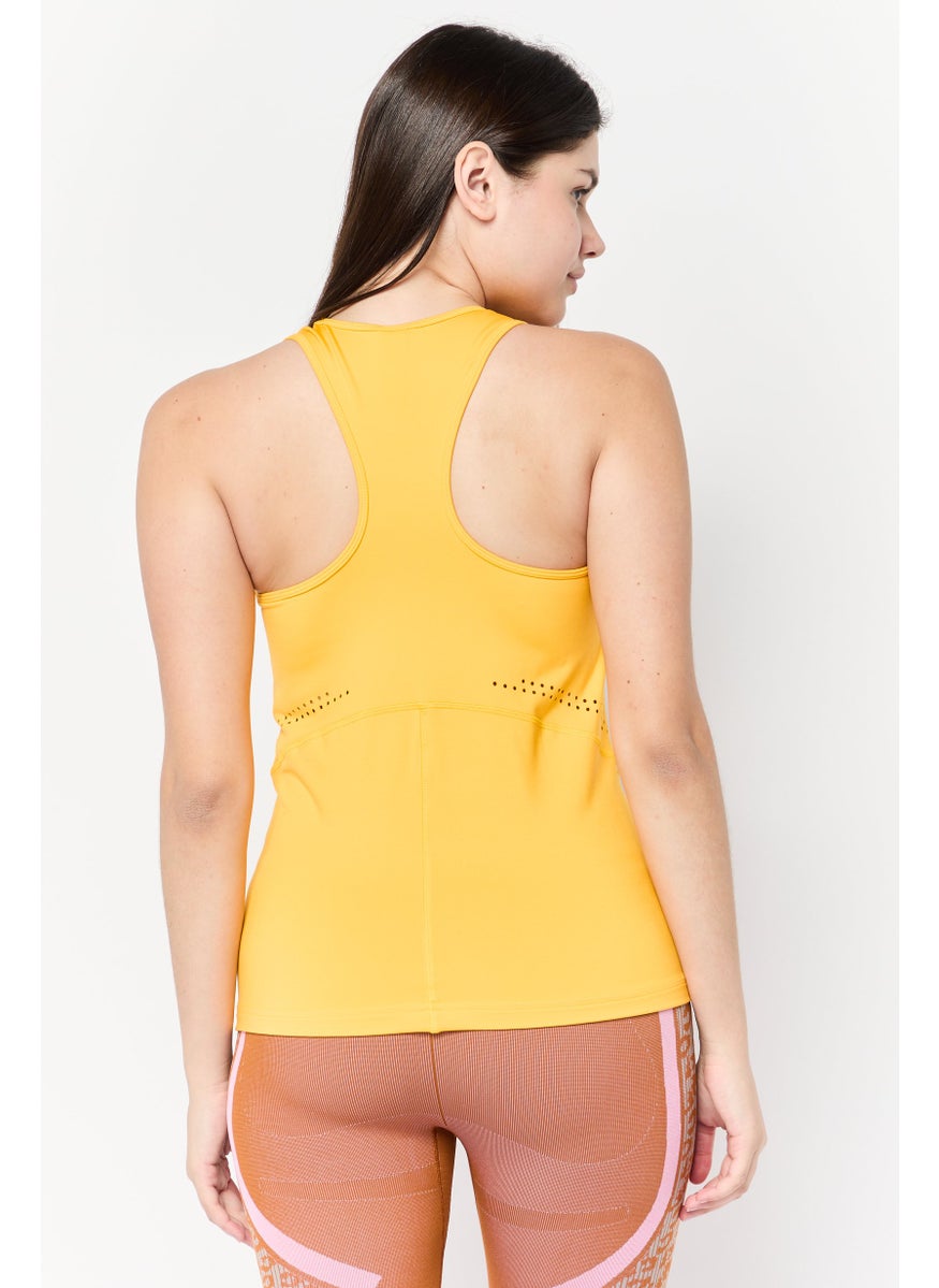 Women Sportswear Fit Sleeveless Training Tank Top, Crew Yellow