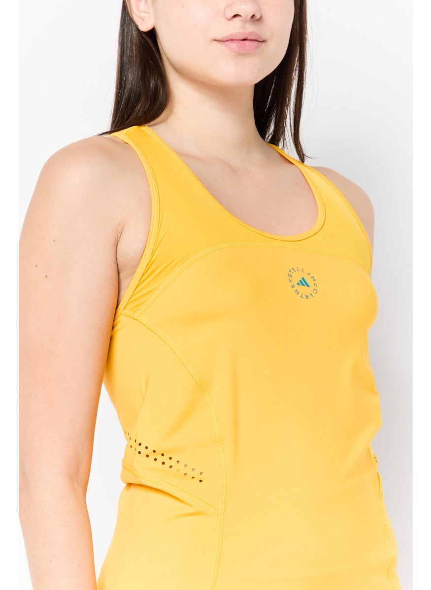 Women Sportswear Fit Sleeveless Training Tank Top, Crew Yellow