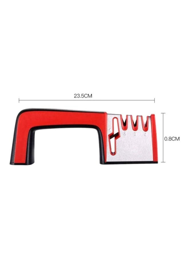4-In-1 Knife Sharpener Red/Silver/Black 23.5x0.8centimeter