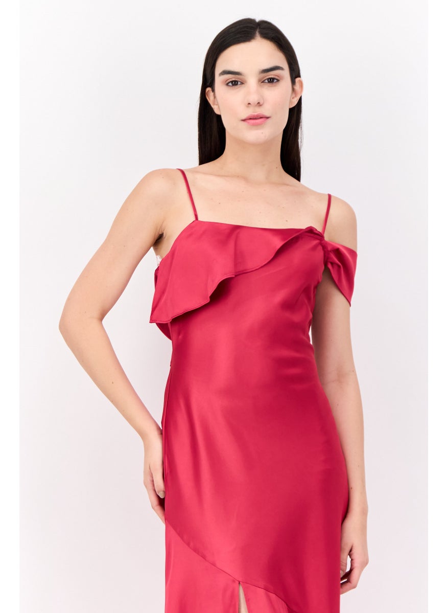 Women Plain  Maxi Dress, Pink