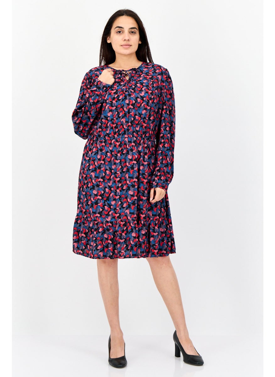 Women Allover Print Mini Dress, Multicolor