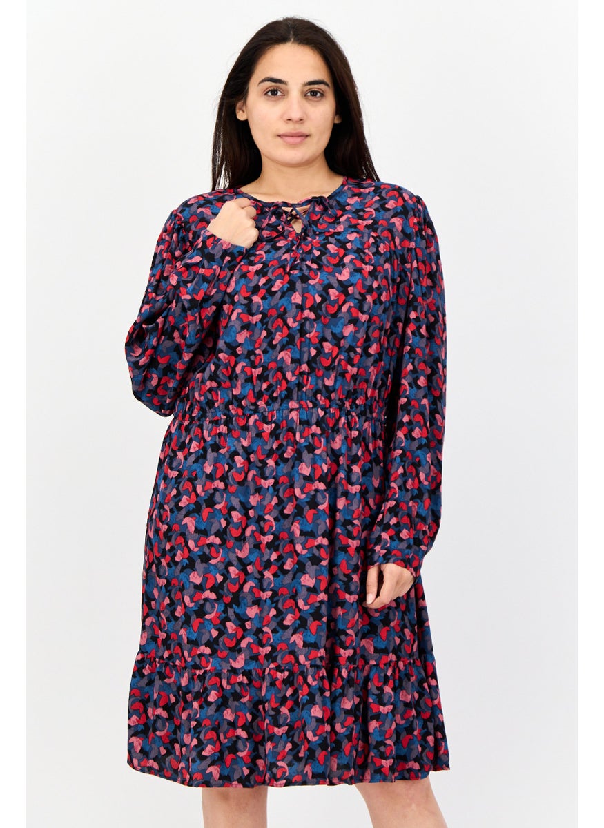 Women Allover Print Mini Dress, Multicolor