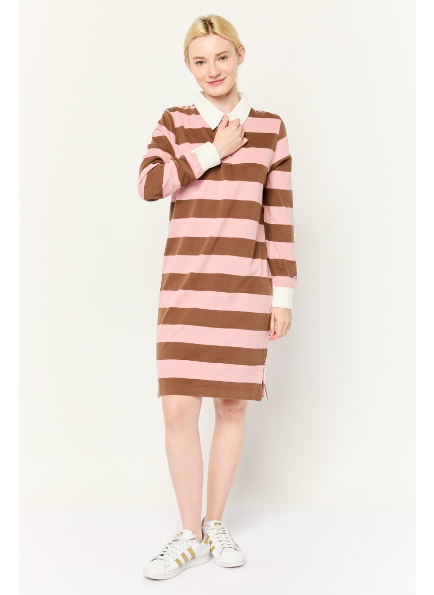 Women Stripe Shirt Dress, Multicolor