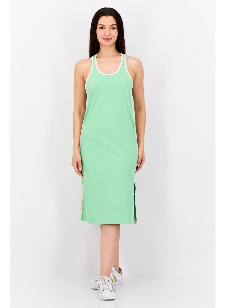 Women Plain Midi Dress, Sage Green