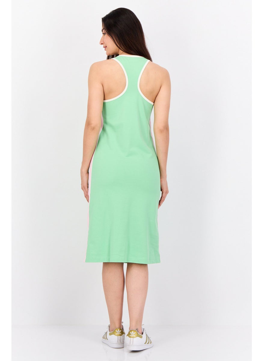 Women Plain Midi Dress, Sage Green