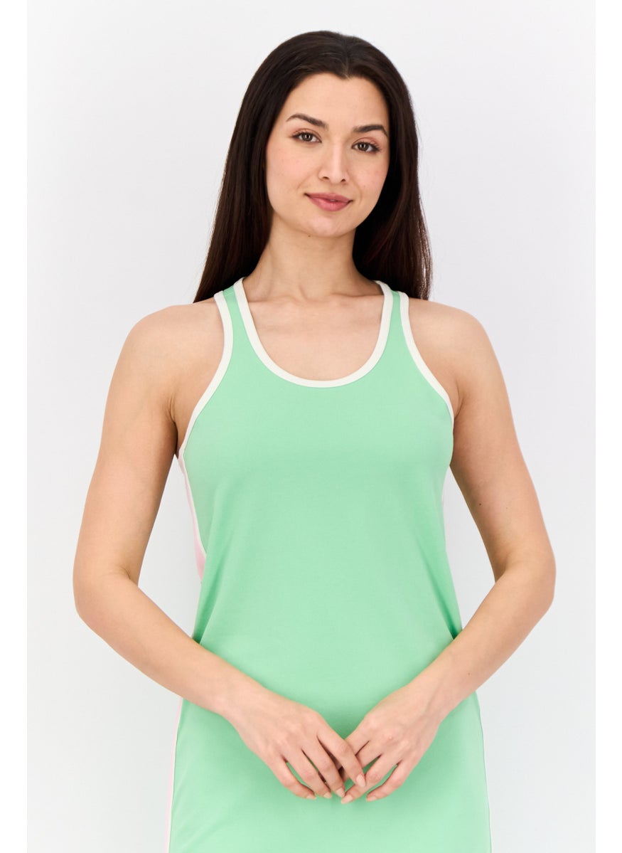 Women Plain Midi Dress, Sage Green