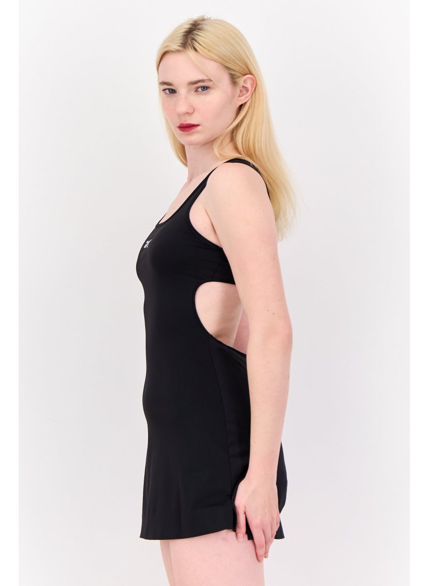 Women Sportswear Fit Sleeveless Tennis 2 in 1 Dress And Shorts, Black