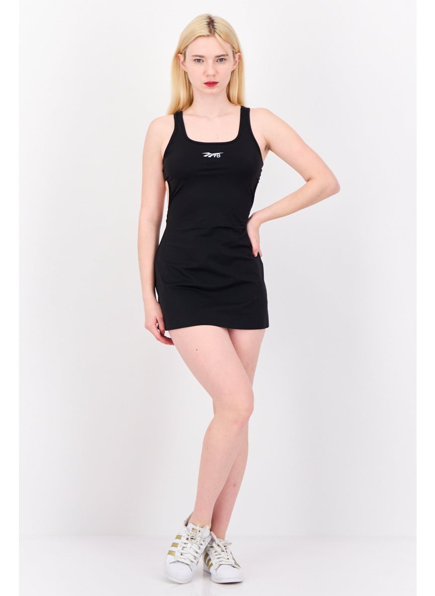 Women Sportswear Fit Sleeveless Tennis 2 in 1 Dress And Shorts, Black