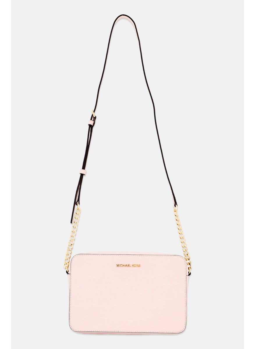 Women Brand Logo Crossbody Bag 16 H x 24 L x 5,5 W cm, Blush