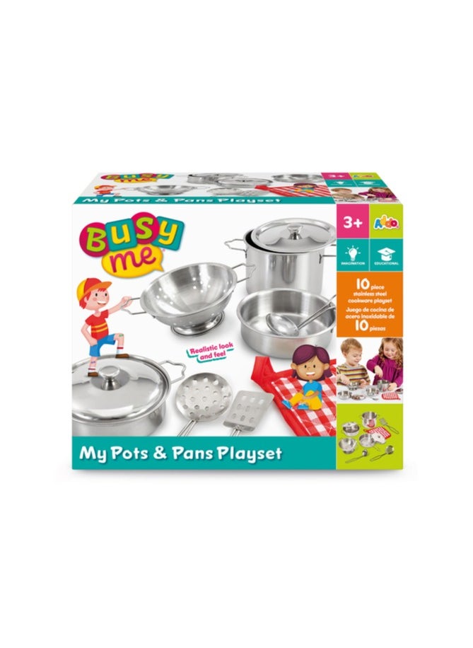 Addo Busy Me My Pots and Pans Playset | Kitchen Playset  | Cooking Playset | Interactive Playset | Imaginative Play | Role Play  | Pretend Play | Gift for Kids and Toddlers