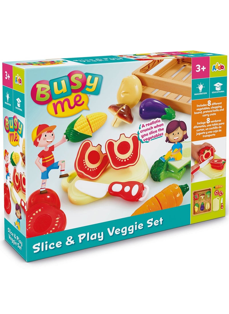 Addo Busy me Slice and Play Veggie Set | Kitchen Playset  | Cooking Playset | Interactive Playset | Imaginative Play | Role Play  | Pretend Play | Gift for Kids and Toddlers