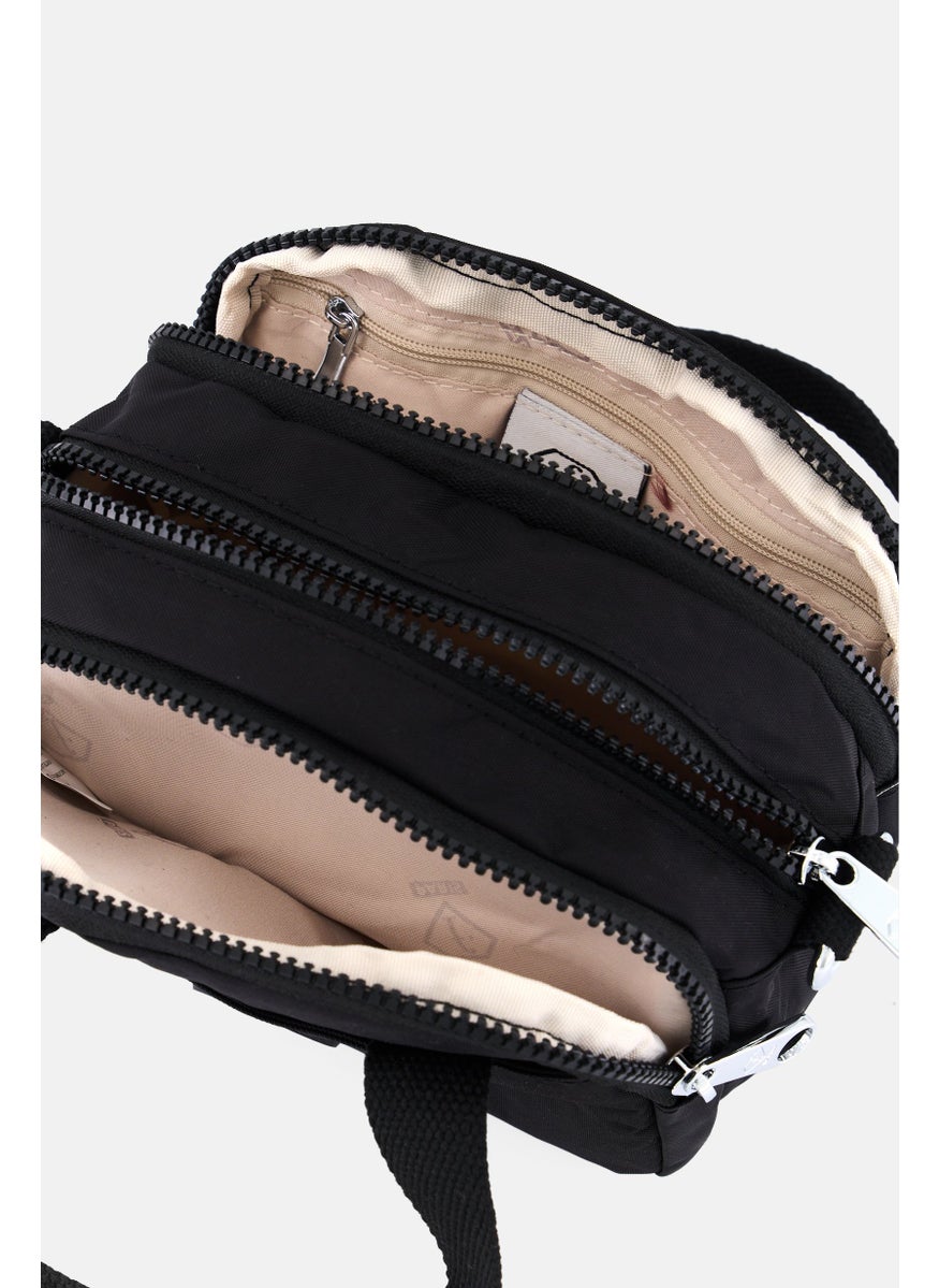 Women Brand Logo Mini Satchel Bag 18 L x 14 H x 6 W cm, Black