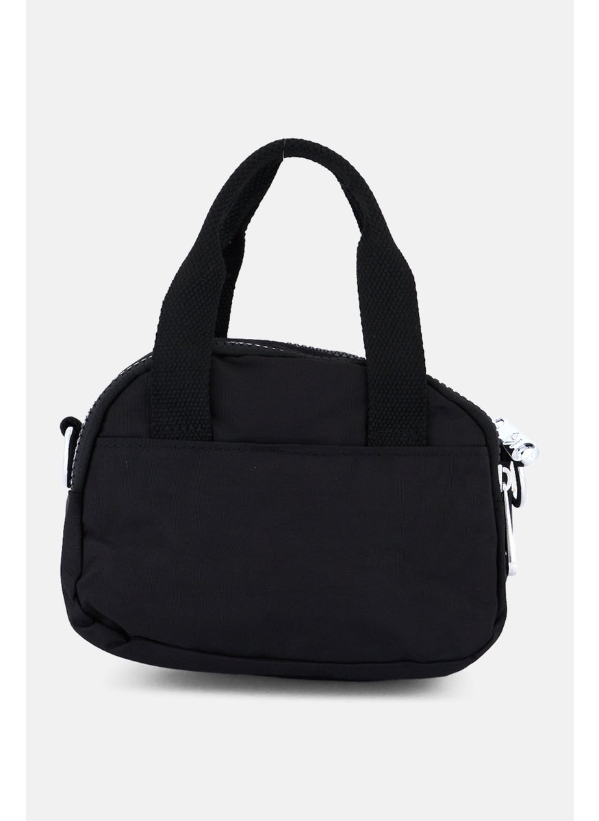 Women Brand Logo Mini Satchel Bag 18 L x 14 H x 6 W cm, Black