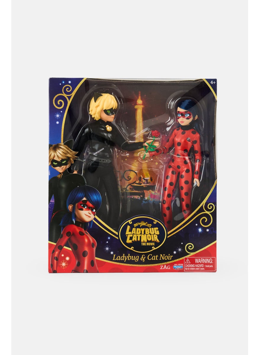 2 Piece Tales of Ladybug and Cat Noir Fashion Dolls, Red/Black