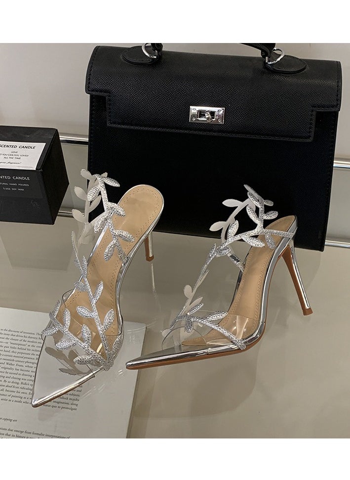 Women's Fashionable And Versatile High-Heeled Half Drag Sandals