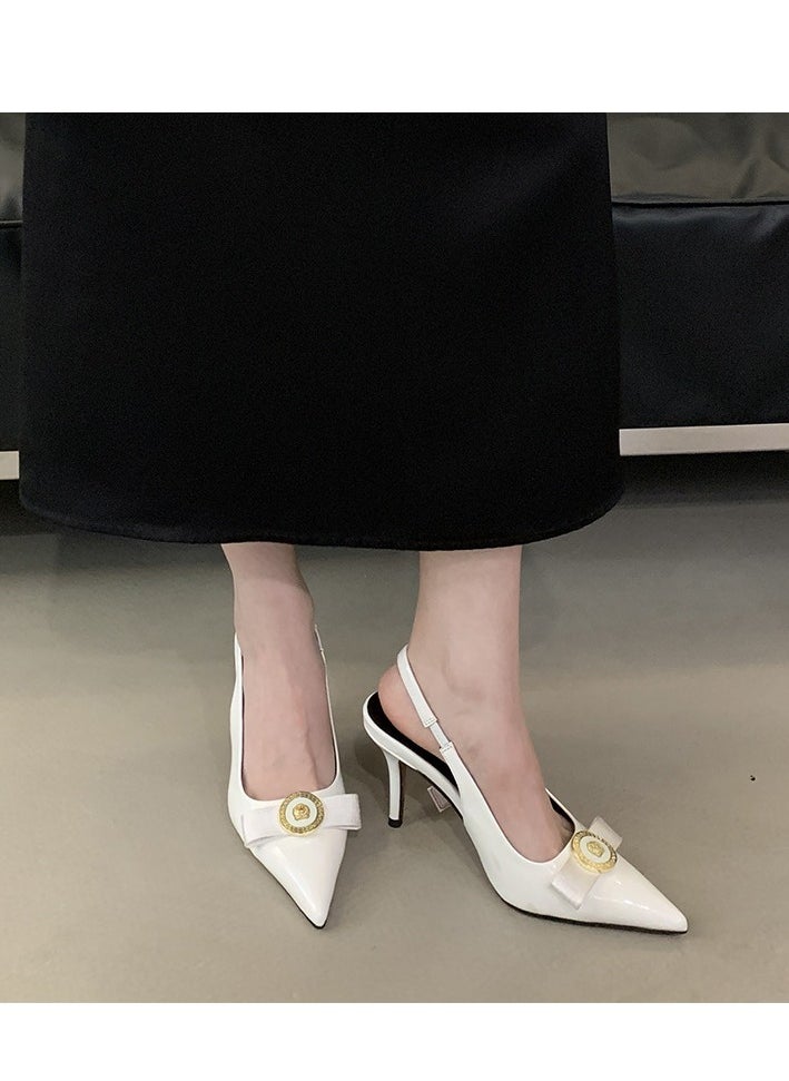 Women's Fashionable And Versatile High-Heeled Half Drag Sandals