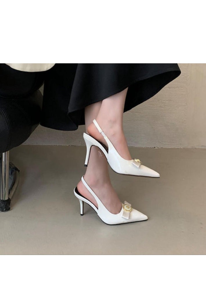 Women's Fashionable And Versatile High-Heeled Half Drag Sandals