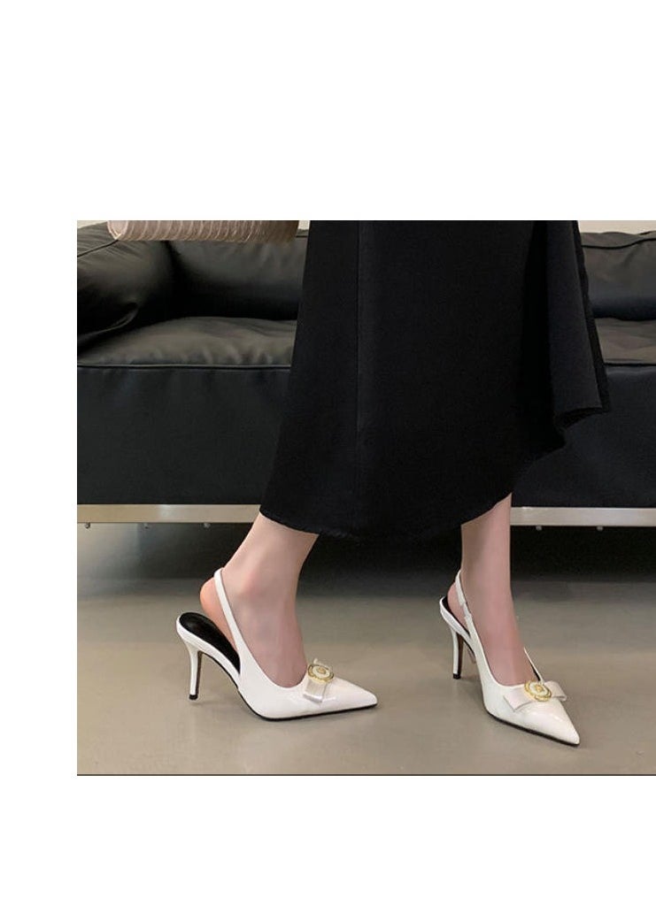 Women's Fashionable And Versatile High-Heeled Half Drag Sandals