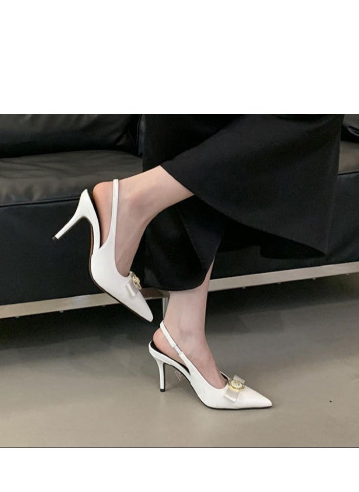 Women's Fashionable And Versatile High-Heeled Half Drag Sandals