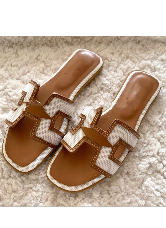 Denim Buckle Beach Sandals For Women's Summer Outdoor Wear