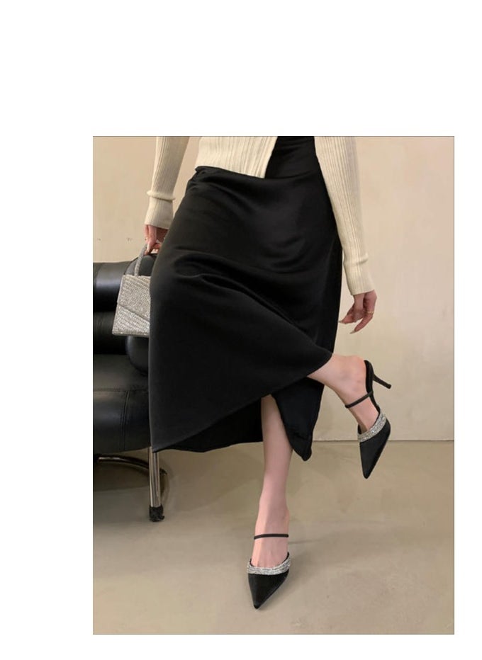 Women's Fashionable And Versatile High-Heeled Half Drag Sandals