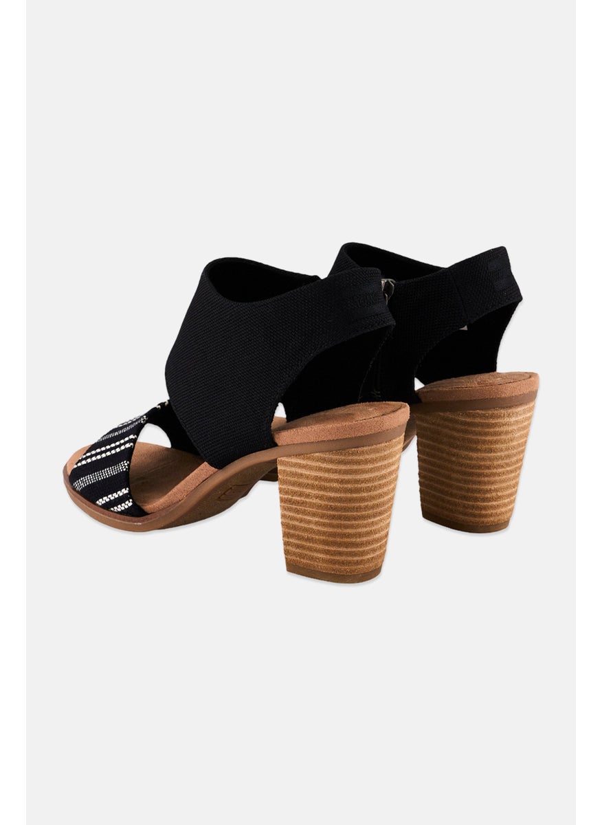 Women Majorca Cutout Zipper Closure Sandals, Black