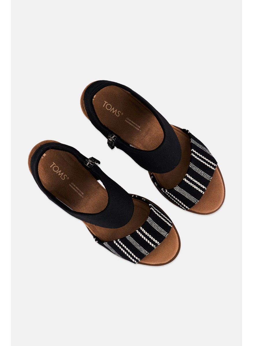 Women Majorca Cutout Zipper Closure Sandals, Black