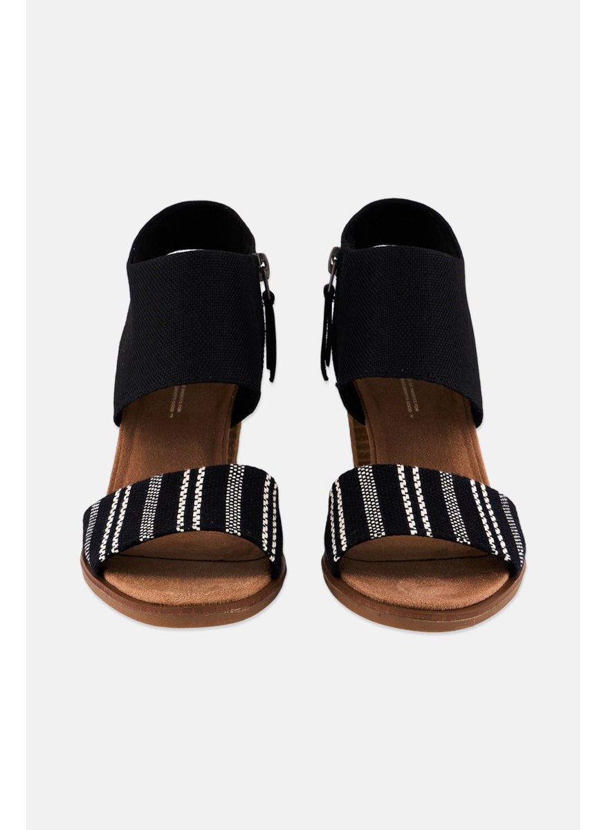 Women Majorca Cutout Zipper Closure Sandals, Black