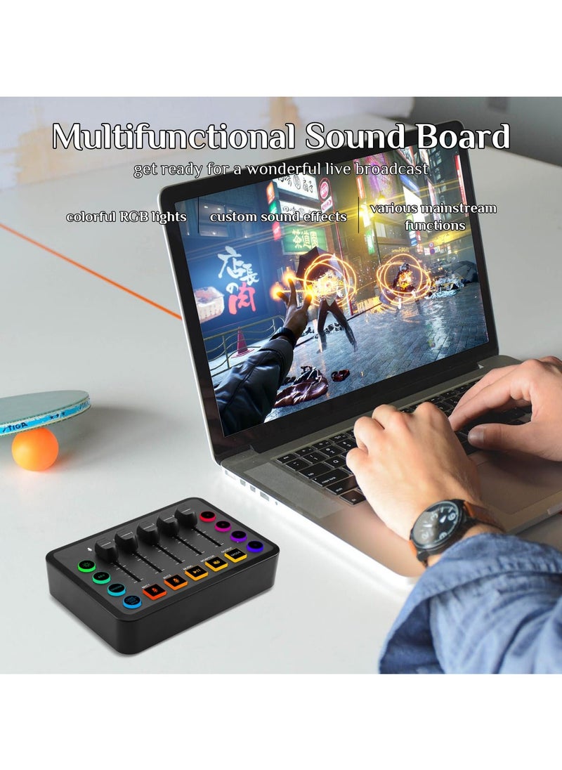 Podcast Equipment Bundle, Audio Interface with Voice Changer and Condenser Microphone, Recording Studio Package Perfect for Recording, Broadcasting, Live Streaming, YouTube, TikTok, Gloden