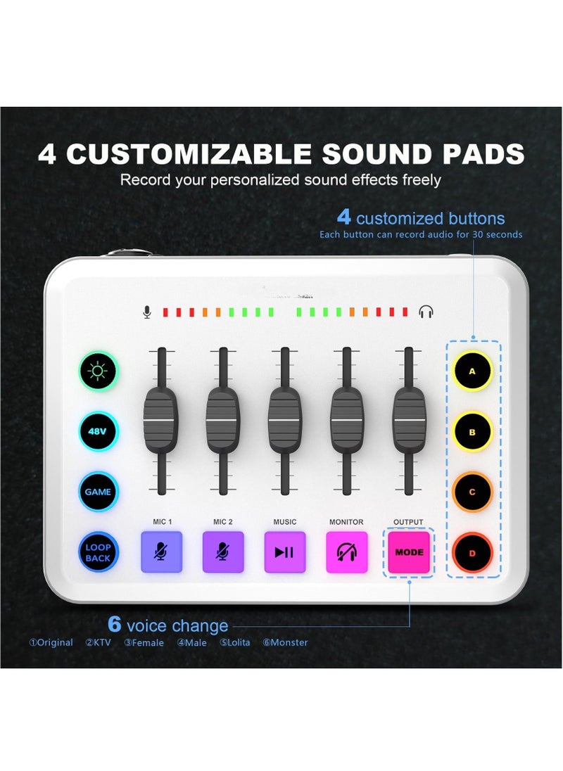 Podcast Equipment Bundle, BM-800 Podcast Microphone Bundle with Mic Arm,with F9 Voice Changer Studio Condenser Microphone for Phone, PC, DJ, Perfect for Video Recording, Streaming Media, Gaming and Singing